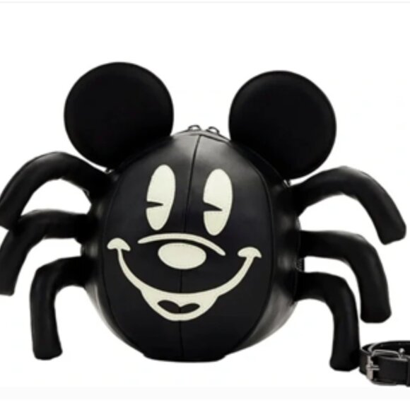 Disney Loungefly Handbags - Loungefly Disney Stitch Shoppe Mickey Mouse Glow Spider Crossbody Bag Halloween